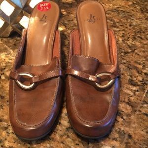 Tan slip on shoes